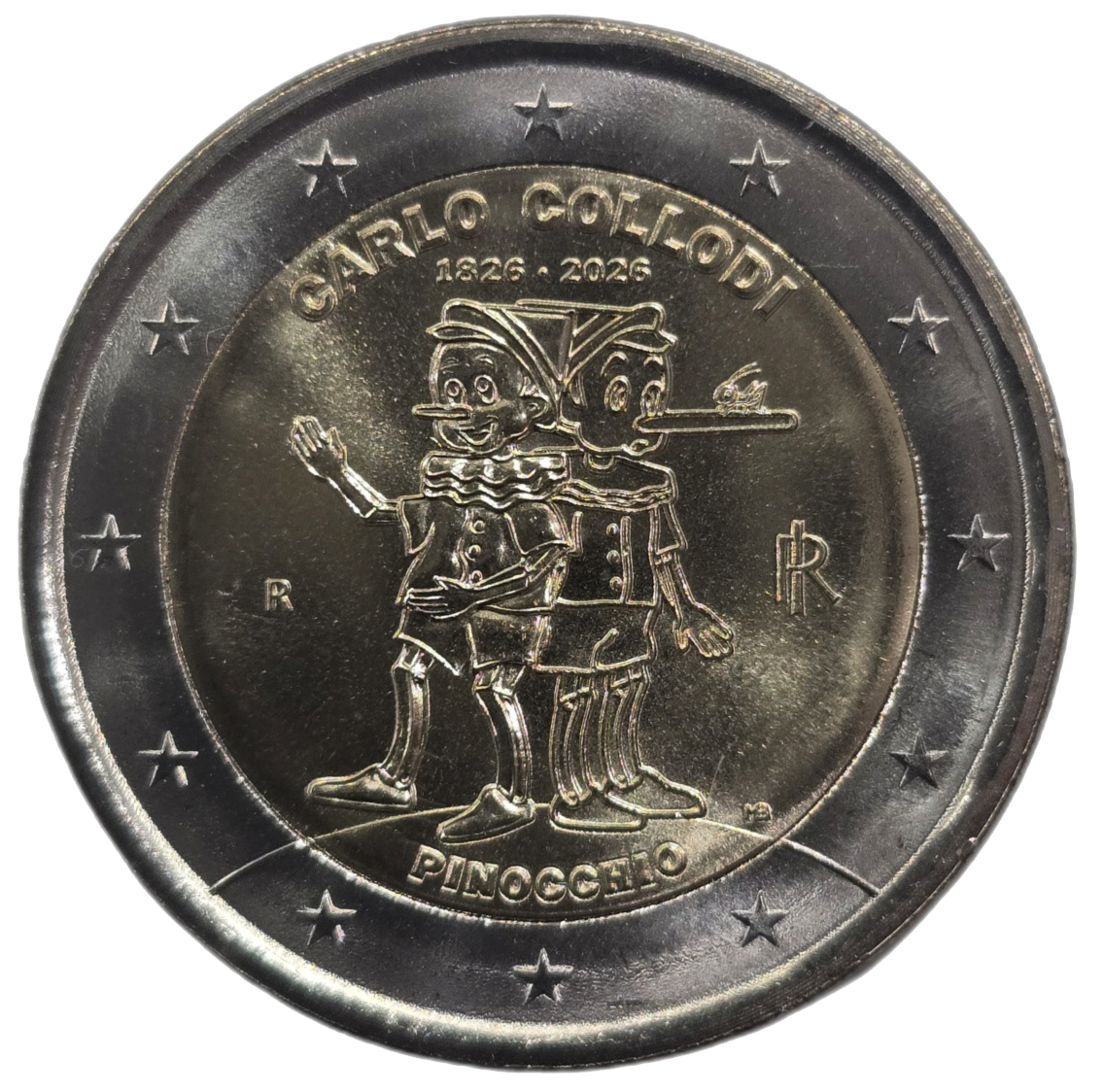 2 euros conmemorativa 200º Aniversario del nacimiento de Carlo Collodi
